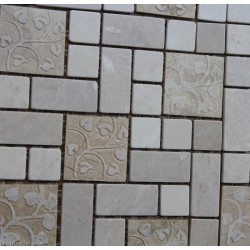 Marble Off White Natural Cutting Mosaic Tile Kitchen Backsplash Tile