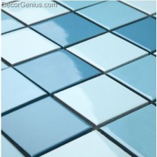 Cheap Home Decor Blue Ceramic Mosaic Wall Tiles for Counter top Fire Proof 