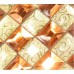 DecorGenius Amber Glass Mosaic Flooring Tile Decoration for Bathroom
