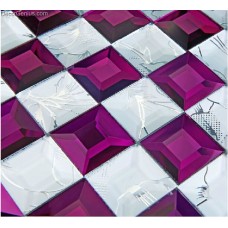DecorGenius Free Shipping Ice Cracked Purple Glass Crystal Wallboard Plastic Glass Mosaic Backsplash Tiles