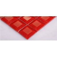 300X300 Glass Mosaic Tiles Glossy Pure Red 5 Faced Design Hot Sale Tile 