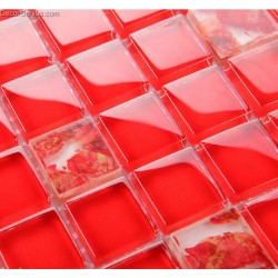 DecorGenius Rose Glass Red Bathroom Tile Pink Home Decor Kitchen Tiles Made of Mosaic Tile