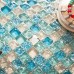 Light Blue Mirror Tile Basksplash Frosted Ice Cracked Glass Tile Mosaic