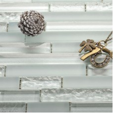 Crystal White Off Grey China Cheap Tile DGGM054 Glass Tiles Home Kitchen Subway Mosaic Decor 