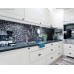 Glass Black Navy Blend Color 8MM Wall Mosaic Tile Kitchen Countop 3D Carved Home Decoration Tiles