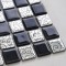 Black and White Flower Carved Flower Tile Crystal Diamond Glass Mosaic Tiles