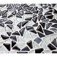 Irregular Black and White Chip 11 Square Feet Home Glass Crystal Mosaic Wall Tiles