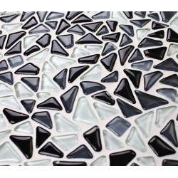 Irregular Black and White Chip 11 Square Feet Home Glass Crystal Mosaic Wall Tiles