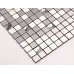 Silver Aluminum Metal Mosaic Tiles 13 Faced Glass Chip Mixed Home Improvement Materials