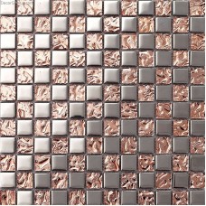 Pink Home 3D Floor Tile Mosaic DGMM012 Metal Kitchen Mirror Wall Tiles 