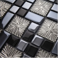 Galvanized 3D Glass Discount Backsplash Kitchen Mosaic Tile