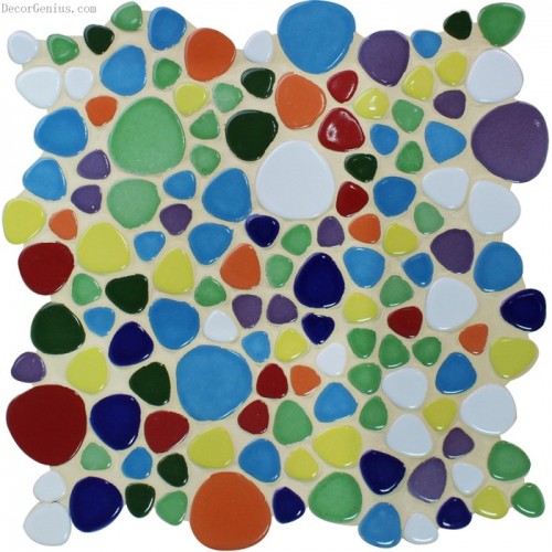 [Out of Stocks] Colourful Rainbow Pebble Mosaic Fashion Tile