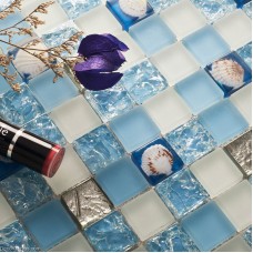 Natural Shell Mosaic Tile Hand Made Glass Mother of Shell Backsplash Bathroom Tiles DGSM002
