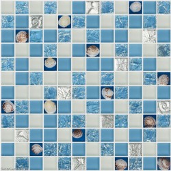 Natural Shell Mosaic Tile Hand Made Glass Mother of Shell Backsplash Bathroom Tiles DGSM002