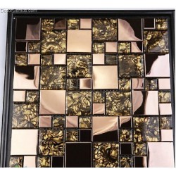 Amber Stainless Steel Glass Mosaic Backsplash Tiles