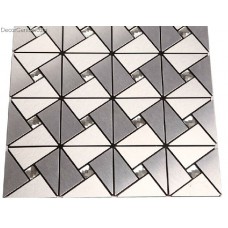 Silver White Steel Panels Mosaic Tiles Home Improvement Backsplash Aluminium Mosaic Wall Tile 