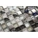 DecorGenius White and Black Kitchen Tile Glass and Metal Backsplash Tiles DGWH024