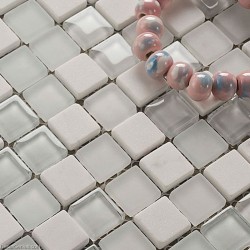 Pure White Mirror Bathroom Tile Stone Glass Crystal Mosaic Tile Floor Diamond Wall Panel