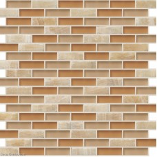 DecorGenius Strip Dark Khaki Mosaic Floor Tile Stone Bathroom Wall Tile Kitchen Panel Tiles