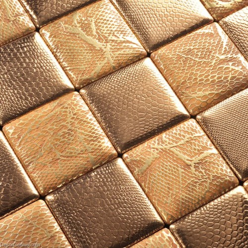 DecorGenius Gold Mosaic Floor Tile Home Living Room Leather Backsplash Wall Tiles