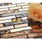 DGWH041 Silver Stainless Steel Sink Floor Wall Tile Natural 3D Glass Mosaic Tiles