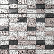 23X48 Crystal Bathroom Mosaic Tiles Blend Metal Easy Install Mosaic Tile Free Shipping