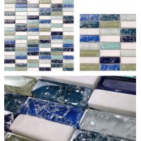 Ice Cracked Glass Kitchen Tile Decoration Bathroom Floor Tiles Wall Panel Backsplash Stone Mosaic