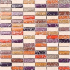 Pink Stone Mosaic Tile Ice Cracked Kitchen Countertop Marble Stone Mosaic Decor Tiles