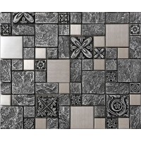 Silver Stainless Steel 3D Hand Made Porcelain Wall Tile Fooor Mosaic Tile