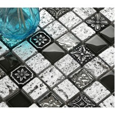 Porcelain Mosaic Wall Tile Decoration Natural Hand Made 3D Glass Backsplash Tiles
