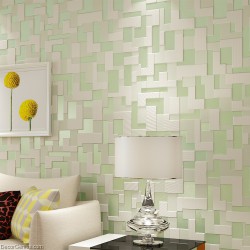 DecorGenius 5 Color Options Light Green Mosaics Style Decor Wallcovering Fabric Non Woven Wallcovering