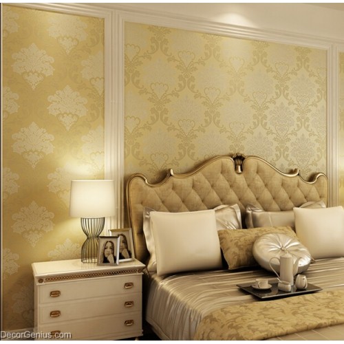 Living Room 3D Flower Wallpaper Dark Gold Seasonal Decoration Bedroom Wall Sticker