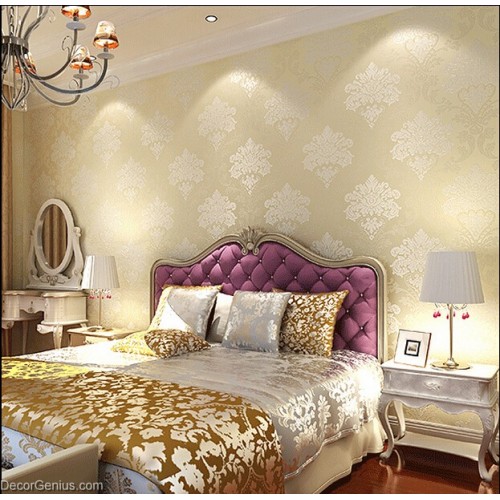 Living Room 3D Flower Wallpaper Seasonal Light Gold Decoration Bedroom Wall Sticker