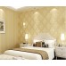 Light Yellow Flower and Stripe Best Coordination LIving Wallpaper Soft and Smooth Natural Wallcovers