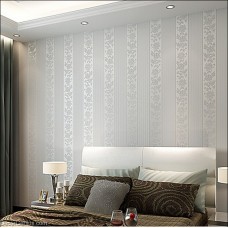 Mixed Grey Rose Stripe Design Floral Vine Decoration Living Wallpaper